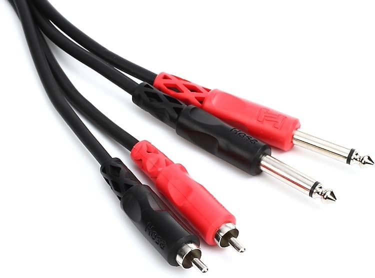 Hosa CPR-206 Stereo Interconnect Cable - Dual 1/4-inch TS Male to Dual RCA Male - 20 foot image 1