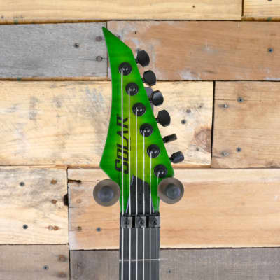 Solar Guitars Solar V1.6FRLB Floyd Rose - Lime Burst V - Mint with Solar Gigbag image 6