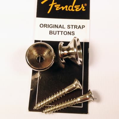 Genuine Fender Original Vintage Style Guitar Strap Buttons - NICKEL, Pair image 3