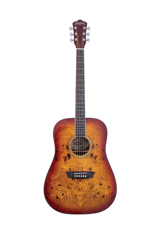 Washburn DFBDA Deep Forest Burl Dreadnought Acoustic Guitar. Amber Fade DFBDA-U image 1