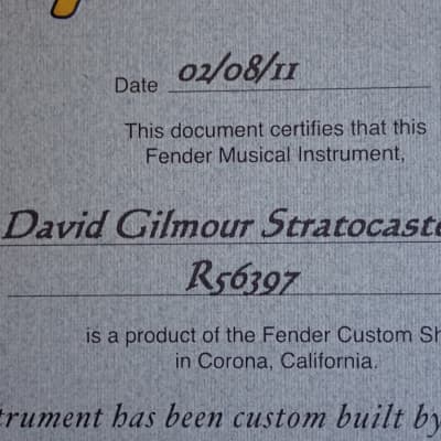 Fender Custom Shop David Gilmour Stratocaster Relic 2011 Unplayed image 12