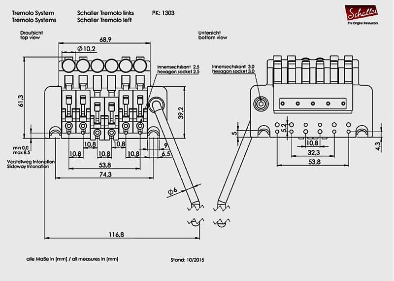 Schaller Left Handed Chrome Floyd Rose Tremolo, R2, block 42 | Reverb