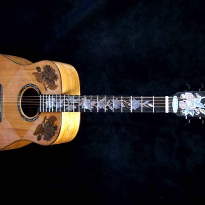 Blueberry  Handmade Dreadnought Acoustic Guitar Floral Motif - Built to Order image 1