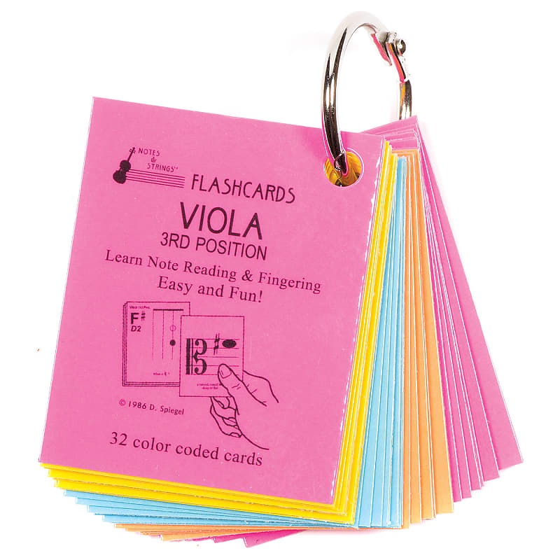 Notes & Strings Notes & Strings Viola 3rd Position 2"X2.5" Mini-On-A-Ring Size Laminated Flashcards image 1