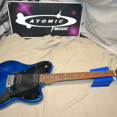 Fernandes Native Electric Guitar Blue Sparkle with generic Gig Bag image 1