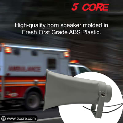 5 Core  Indoor Outdoor PA Horn Speaker 2 Pieces 6.5" x 12.5" Inch 35W Power Compact Loudspeaker Driver Horn Loud Speaker 8 Ohm Weatherproof SUH-300 2Pcs image 19