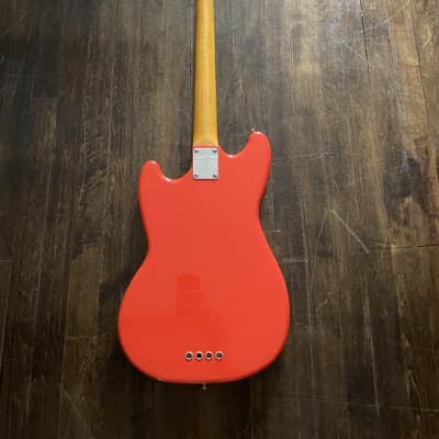 1998 Fender MB-98 / MB-SD Mustang Bass Reissue MIJ Short Scale Fiesta Red image 3
