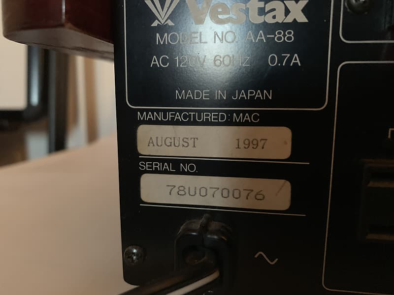 Vestax AA-88 1997 Silver with Mahogany Trim