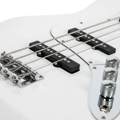 Glarry GJazz Fender Jazz Style Electric Bass Guitar White image 4