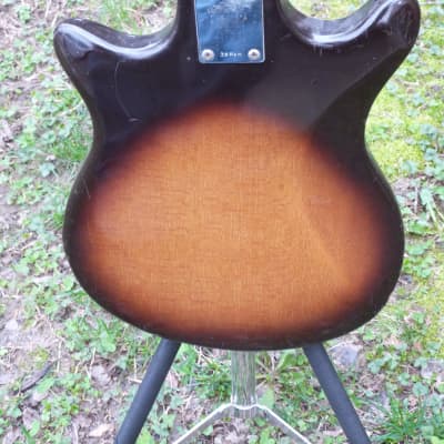 Teisco Crown single pickup guitar  1960's sunburst image 8