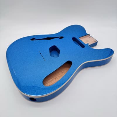 HooDoo Telecaster Thinline Double-Bound Sparkle Blue Body Alder Super Light HTB4139 image 1
