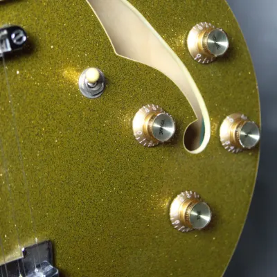 ギター Italia Guitars TORINO V Gold Sparkle A Beautiful GOLD SPARKLE Italia Torino Semi-Hollow Electric