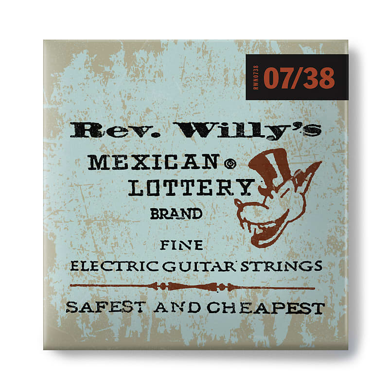 Dunlop Rev. Willy's Mexican Lottery Brand 7 Gauge Electric Guitar Strings 7-38