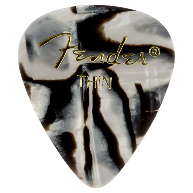 Fender 198-0351-201 351 Shape Premium Celluloid Zebra Guitar Picks - Thin (12-Pack) image 1