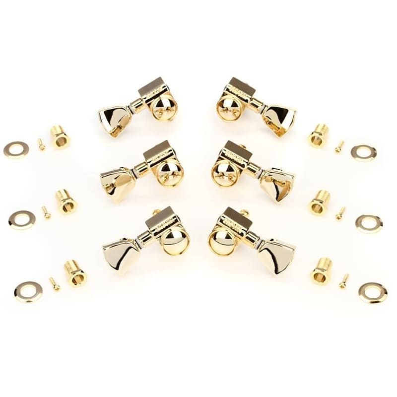 Gibson Modern Machine Head Set with Metal Buttons Gold - 3 A Side image 1