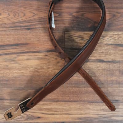 Levy's PM32BH-BRN 3.25” Butter Leather Guitar Bass Strap Brown