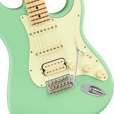 Fender American Performer Stratocaster HSS Electric Guitar Maple FB, Satin Surf Green image 4