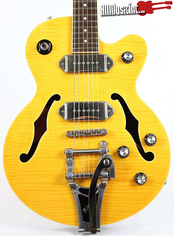 Epiphone Wildkat P90 Bigsby Antique Natural Semi-Hollow | Reverb