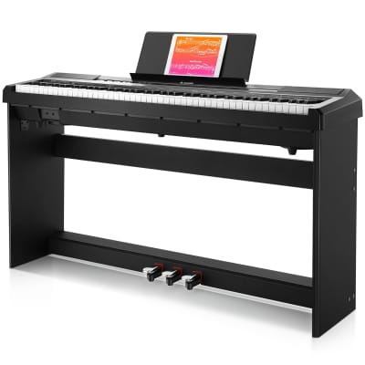  Donner DDP-80 Digital Piano 88 Key Weighted Keyboard, Full-size  Electric Piano for Beginners, with Sheet Music Stand, Triple Pedal, Power  Adapter, Supports USB-MIDI Connecting, Retro Wood Color : Musical  Instruments