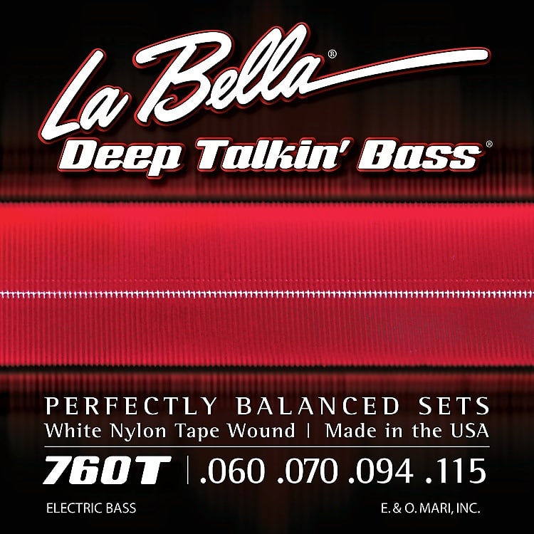 La Bella 760T Deep Talkin' Bass White Nylon Tapewound Bass Guitar Strings - .060-.115 Standard image 1