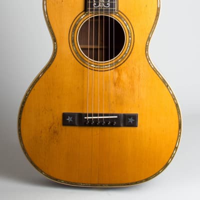 Stahl Artist Special Style 9 Flat Top Acoustic Guitar, made by Larson Brothers,  c. 1925, ser. #31884, black tolex hard shell case. image 3