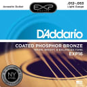 D'Addario EXP16 Coated Phosphor Bronze Light Acoustic Guitar Strings 12-53