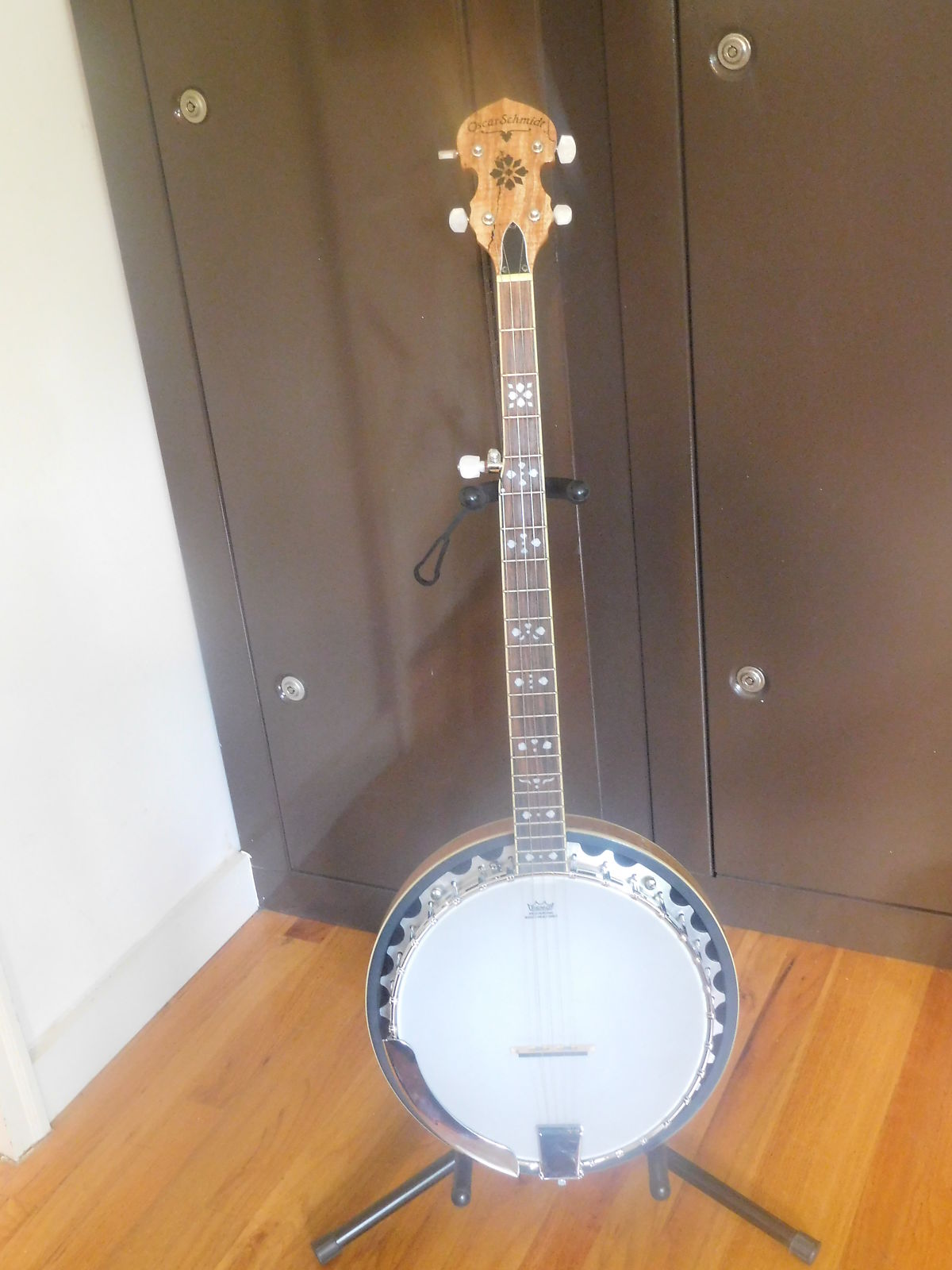 Oscar Schmidt Ob5sp Banjo W Spalted Maple Resonator Reverb 2300