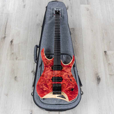 Mayones Hydra Elite 6 Headless Guitar, Ebony Fretboard, Antique Red image 11