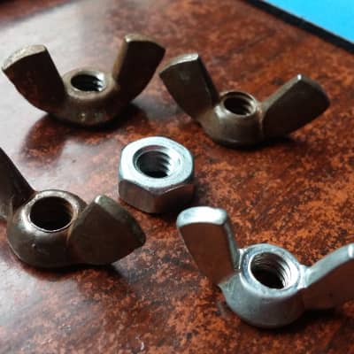 VINTAGE Early Ludwig Mouse Ear Wing Nuts / Cymbal Stand  PARTS Tilter Leedy Slingerland Rogers USA LOT OF 4 image 2