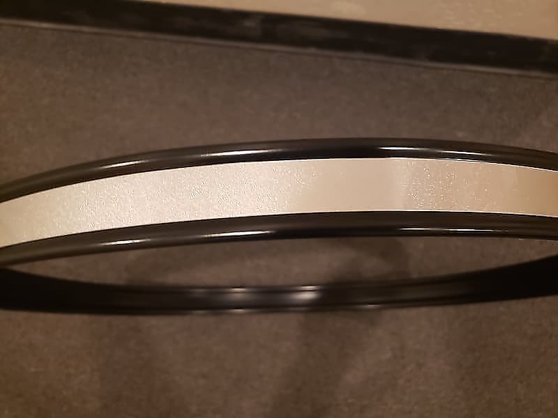 22" Black Bass Drum Hoop with Silver Inlay Reverb
