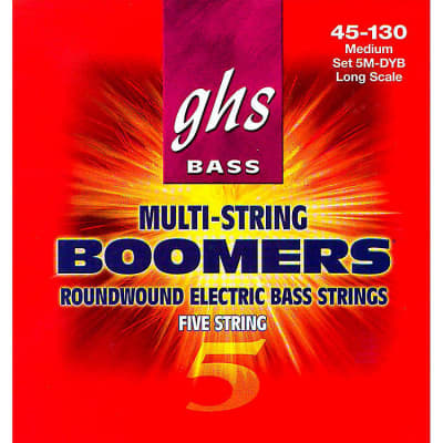 GHS 5M-DYB Boomers Bass Guitar Strings 45-130 medium long scale 5-string set image 2