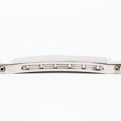 Wrap-Around Compensated Tailpiece 1953-'60 Gibson Replacement Bridge “Stud Finder” (Polished Nickel) image 4