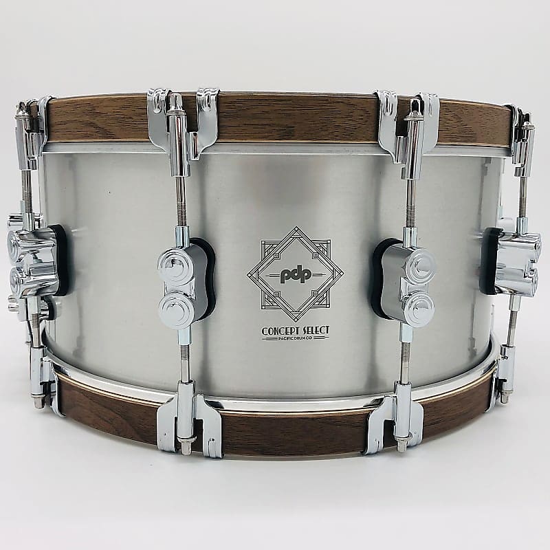 PDP Concept Select 6.5X14" Aluminum Snare Drum w/ Walnut Hoops PDSN6514CSAL image 1