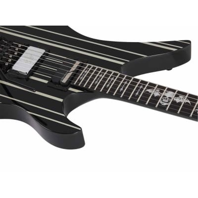 Schecter Synyster Custom-S Synyster Gates Signature Electric Guitar (Gloss Black with Silver Pin Stripes) image 8