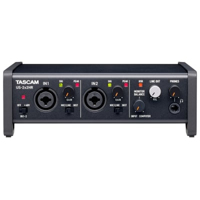 Tascam US-2x2HR 2-In/2-Out USB-C Audio Interface with 2x XLR Combo Inputs image 1