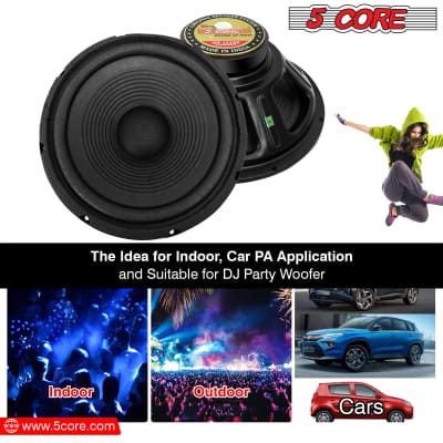 5 Core 12 Inch Subwoofer PAIR Audio Raw Replacement PA DJ Speaker Sub Woofer 120W RMS 1200W PMPO Subwoofers 8 Ohm 1.25" Copper Voice Coil WF 12120 2PCS image 12