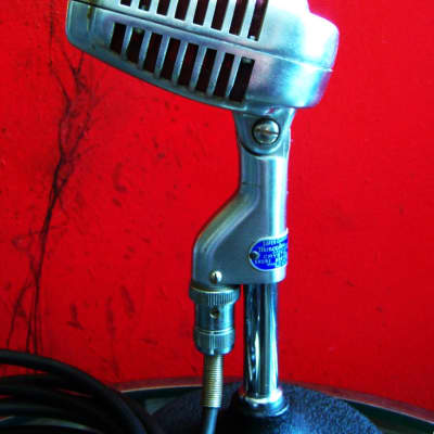 Vintage 1940's Shure 737A crystal super cardioid microphone / retro mod dynamic Satin Chrome w period cable 55 55S 708A # 2 image 6