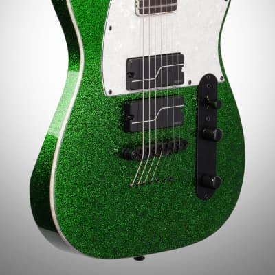 ESP LTD SCT-607B Stephen Carpenter Baritone Electric Guitar, 7-String, Green Sparkle image 3