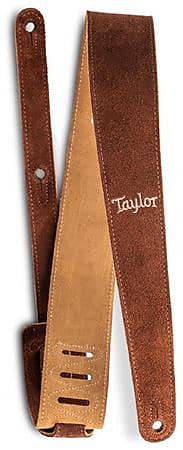Taylor 2.5" Embroidered Suede Strap Chocolate Brown image 1