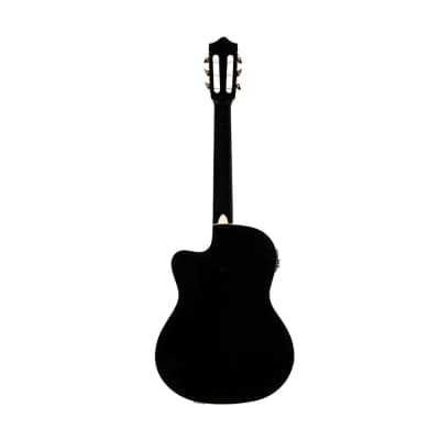 Stagg SCL60 TCE-BLK cutaway Acoustic-electric Classical Guitar w/ B-Band 4-band EQ, black image 3