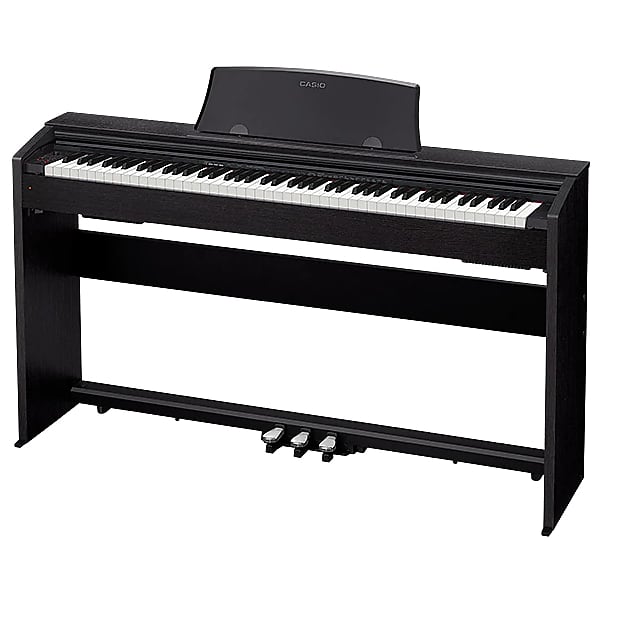 Casio PX-770BK 88-Key Digital Piano with Stand and 3-Pedal Unit, Black image 1