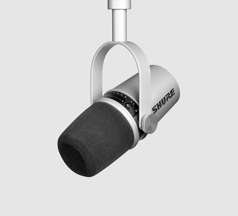 Shure MV7 Dynamic USB/XLR Podcast Microphone - Silver image 1