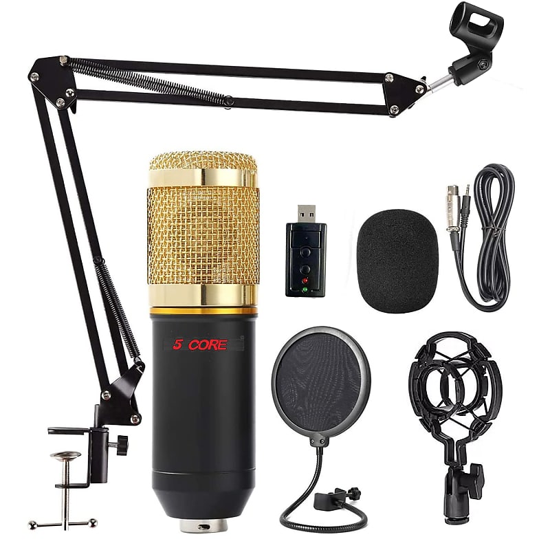 5 Core Podcast Equipment Bundle All in One Podcast Kit w Condenser