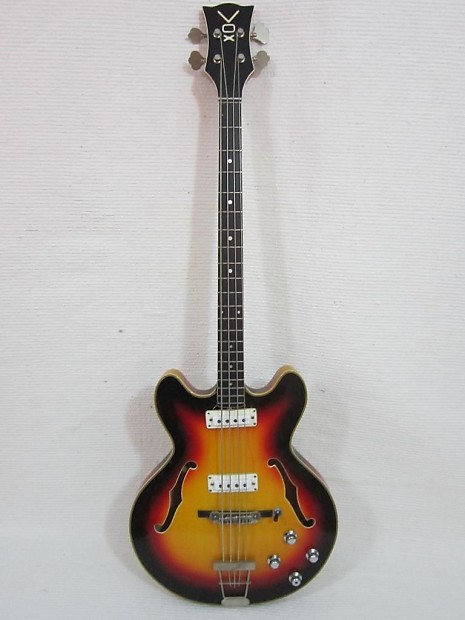 Vintage 1966 Vox Cougar V214 Bass Guitar Sunburst Very Clean No Case image 1