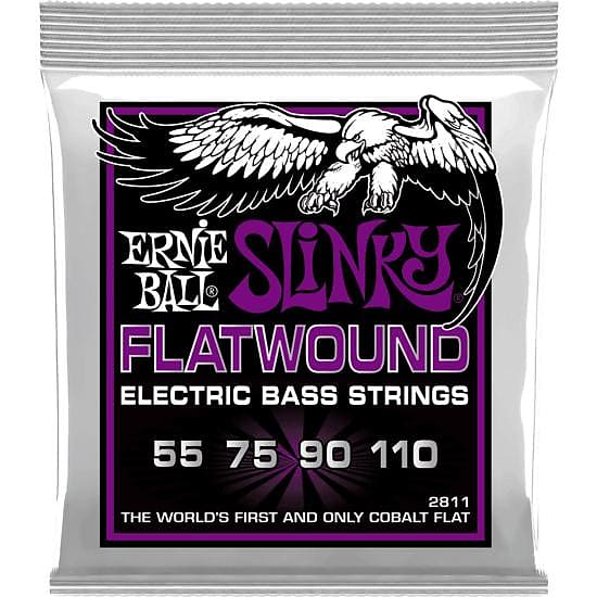 Cordes basse électrique Ernie Ball 55-110 filée plat image 1