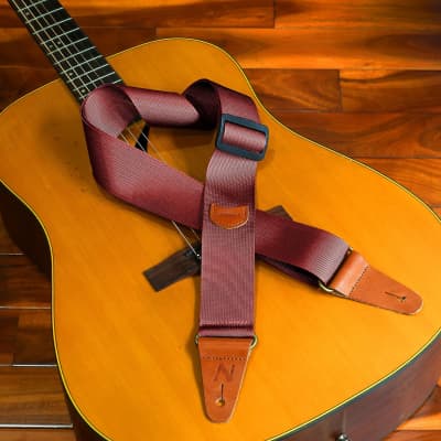 Vintage Embroidered Cotton Guitar Straps with Genuine Leather Ends for  Bass, Electric & Acoustic Guitars, Come with Free Strap Button, 1 Pair  Strap