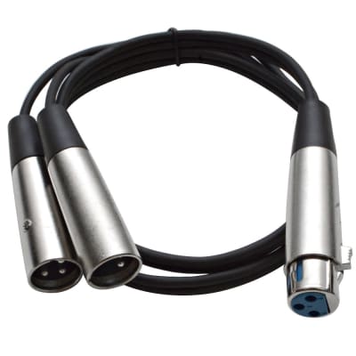 NEW 3' Splitter Patch Cable 1 XLR Female to 2 XLR Male image 1