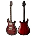 PRS SE Hollowbody Standard Electric Guitar With Case Fire Red Burst