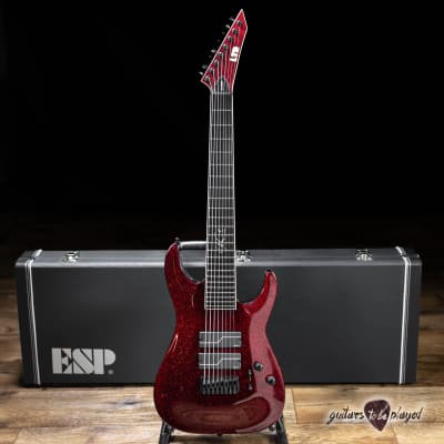 ESP LTD SC-608 Stephen Carpenter 8-String Baritone Guitar w/ Case – Red Sparkle image 1