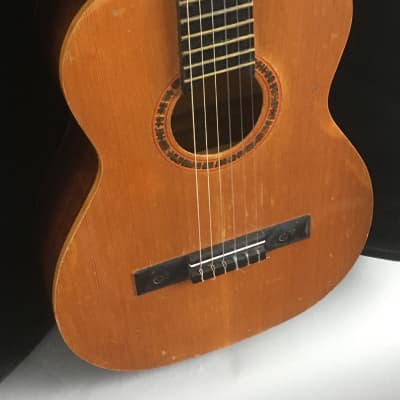 HSC Rare Vintage Giannini Trovador 1987 Lacquer Acoustic Folk Classical Guitar 3/4 Size + Foot Stool image 21